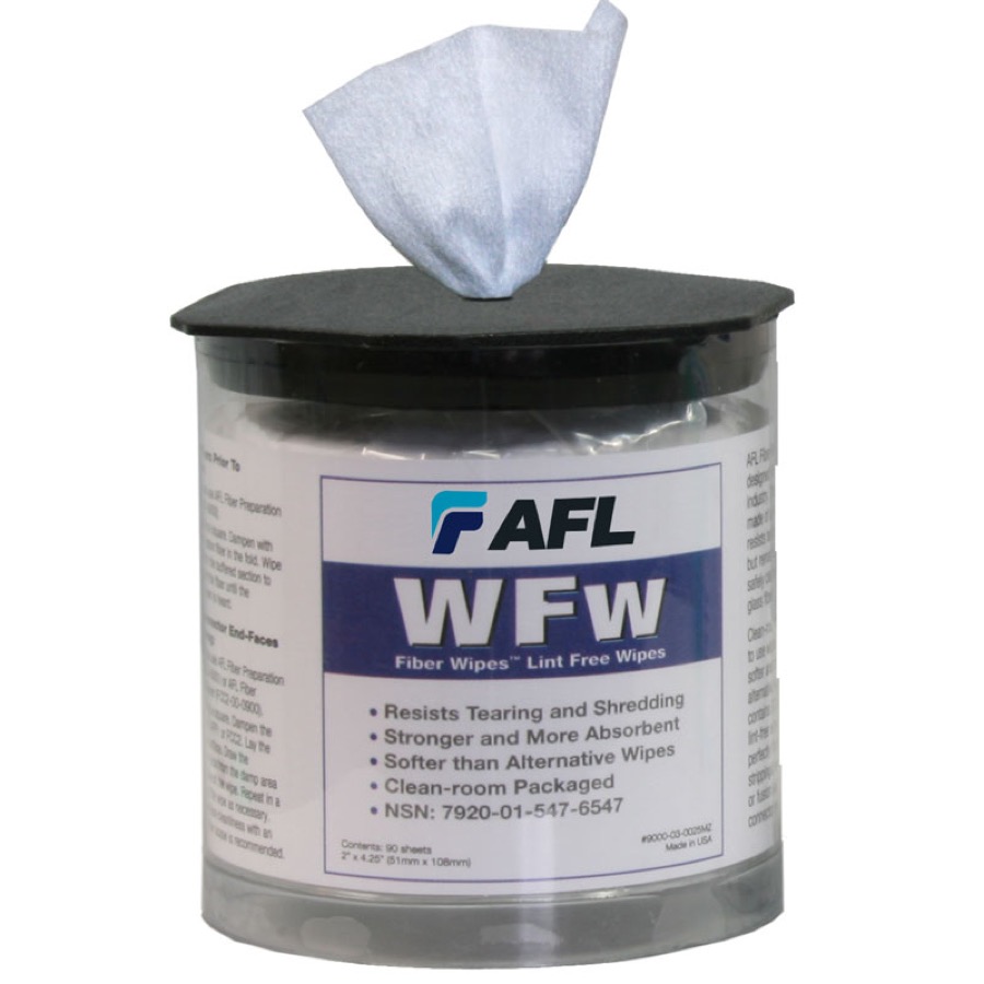 Chusteczki bezpyłowe do czyszczenia światłowodów (AFL FiberWipes)
