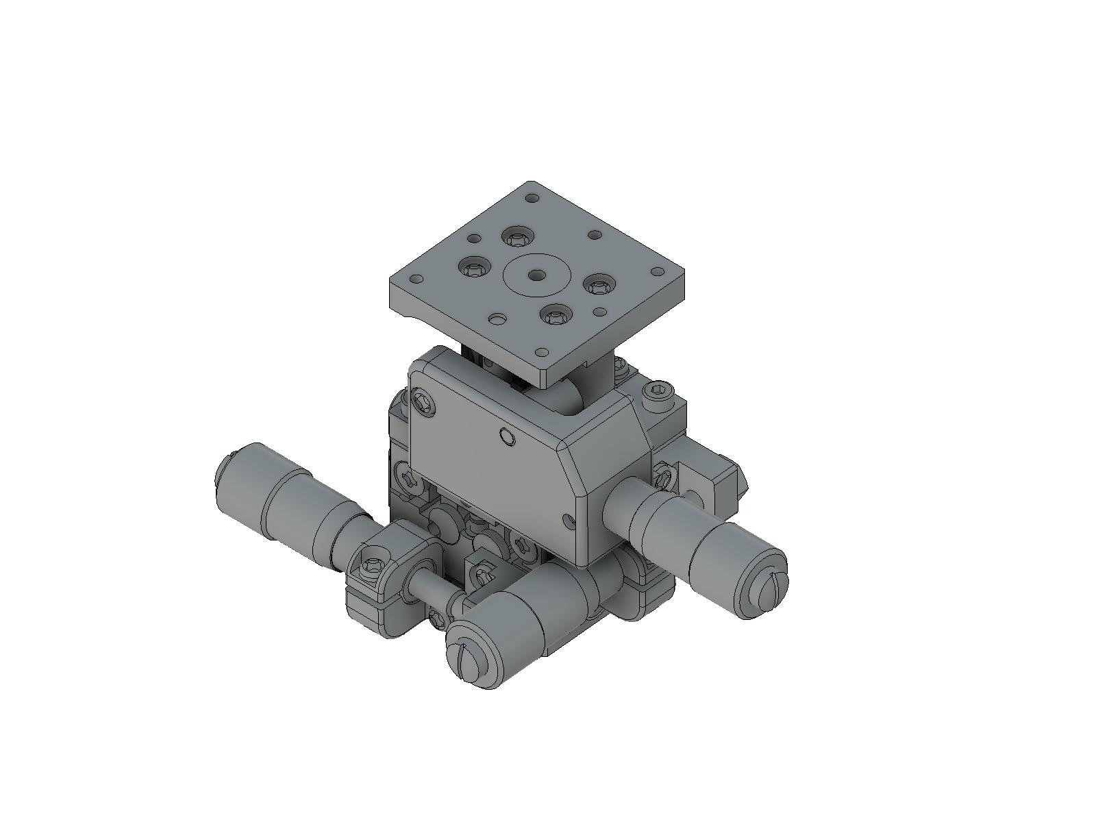 Łożysko EXC 25X25mm, stalowe, stolik XYZ, mikrometr boczny, +/-3mm, gwinty M2, prawoskrętna — zdjęcie produktu, nr katalogowy TSD-255SR