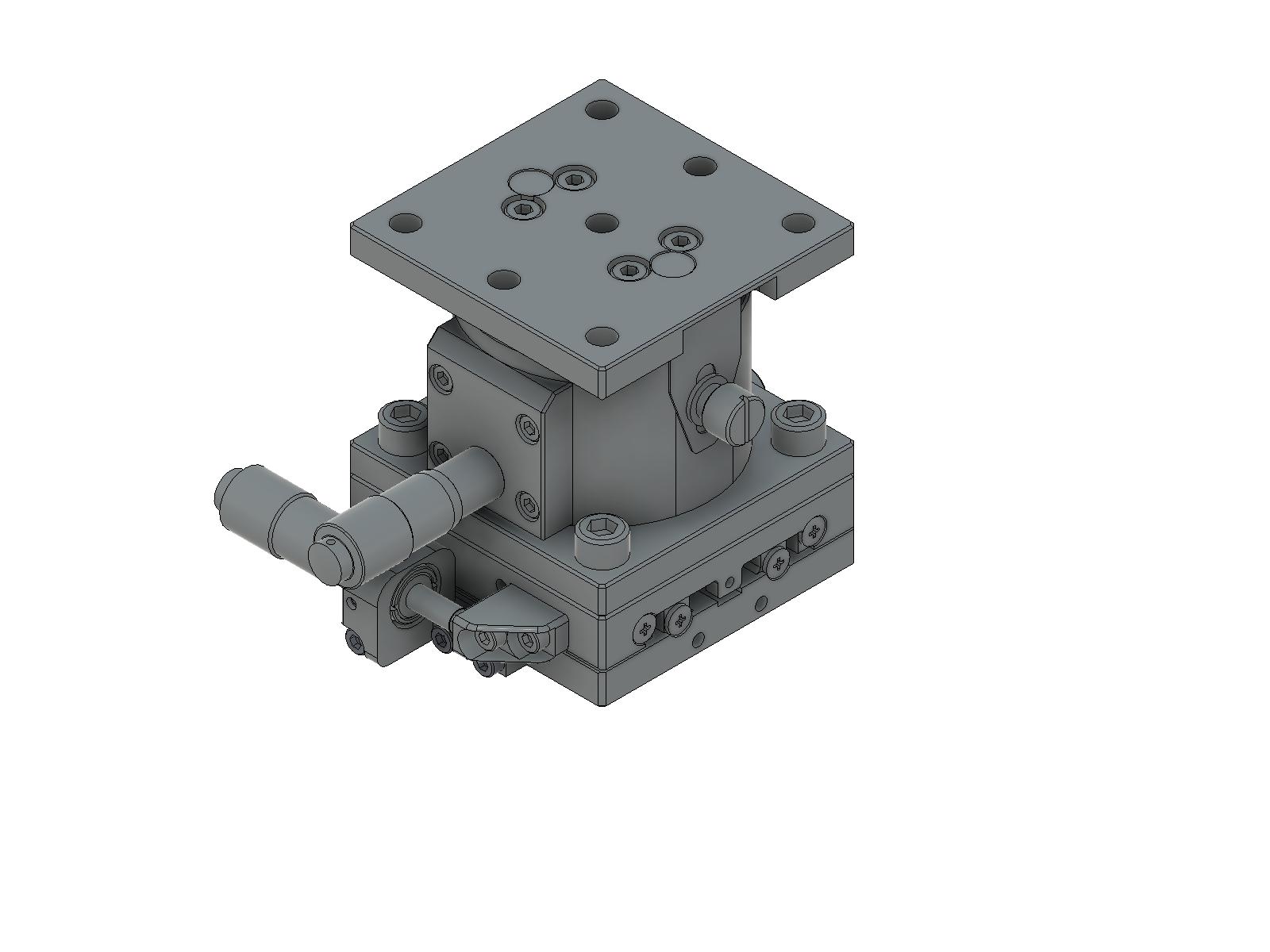 Łożysko EXC 65X65mm, stalowe, stolik osi XZ, boczny mikrometr, +/-6.5/5.0mm, gwinty M6, prawoskrętne — zdjęcie produktu, nr katalogowy TSD-654SR-M6