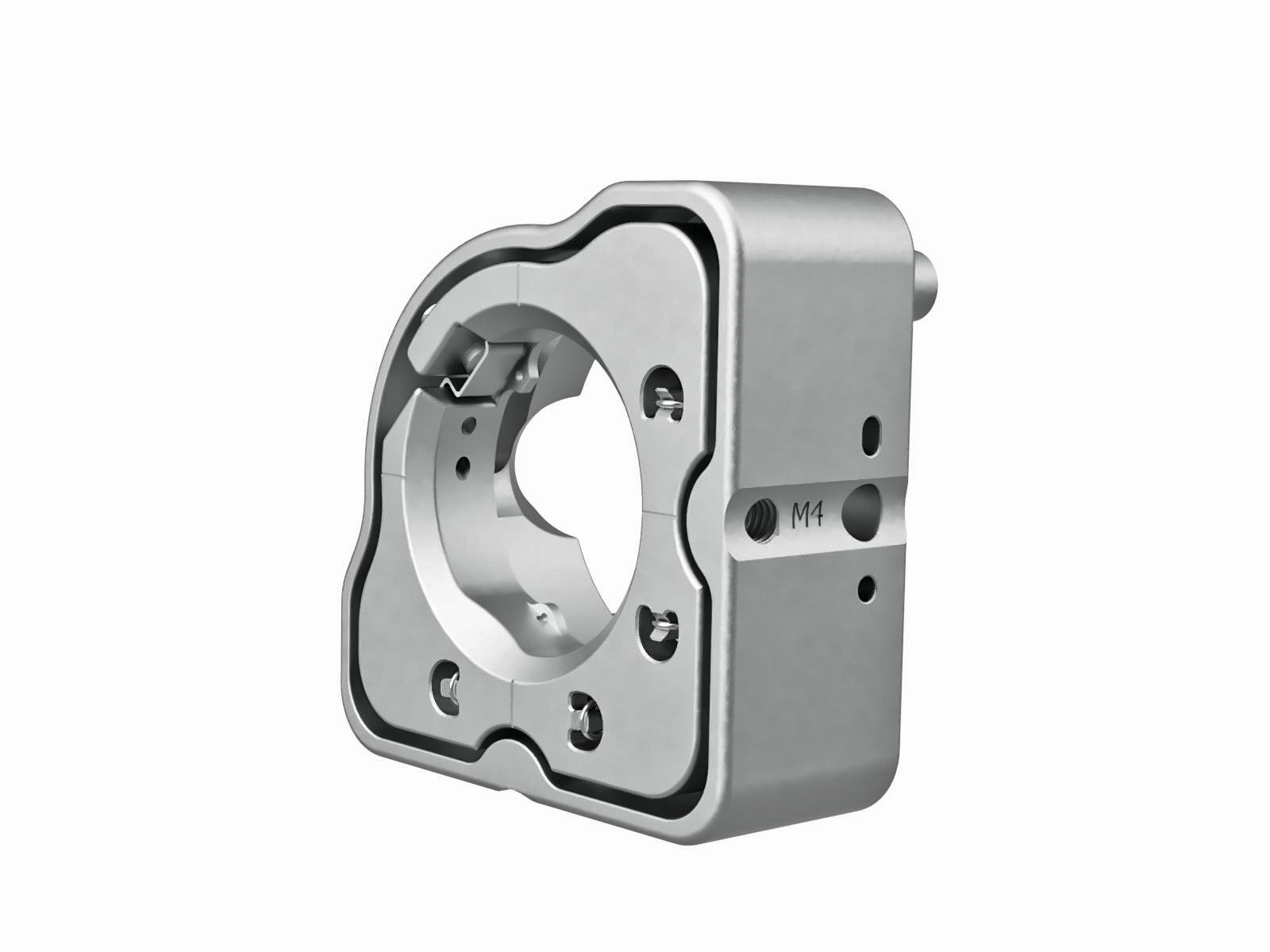 Uchwyt lustrzany 25.4-mm, stal nierdzewna, o wysokiej stabilności, załadunek od przodu, 2 regulatory sześciokątne — zdjęcie produktu, nr katalogowy MHX-25.4A