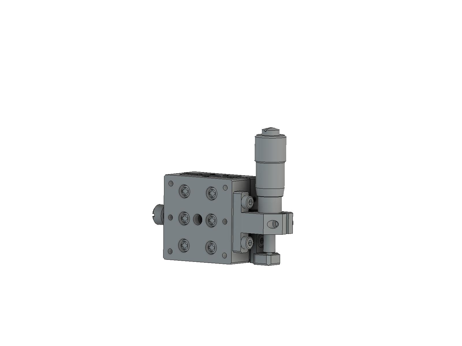 25X25mm łożysko kulkowe, aluminiowy, stolik Z (platforma/baza pionowa) z mikrometrem bocznym, +/-3mm, gwinty M2 — zdjęcie produktu, nr katalogowy TADC-251SZ