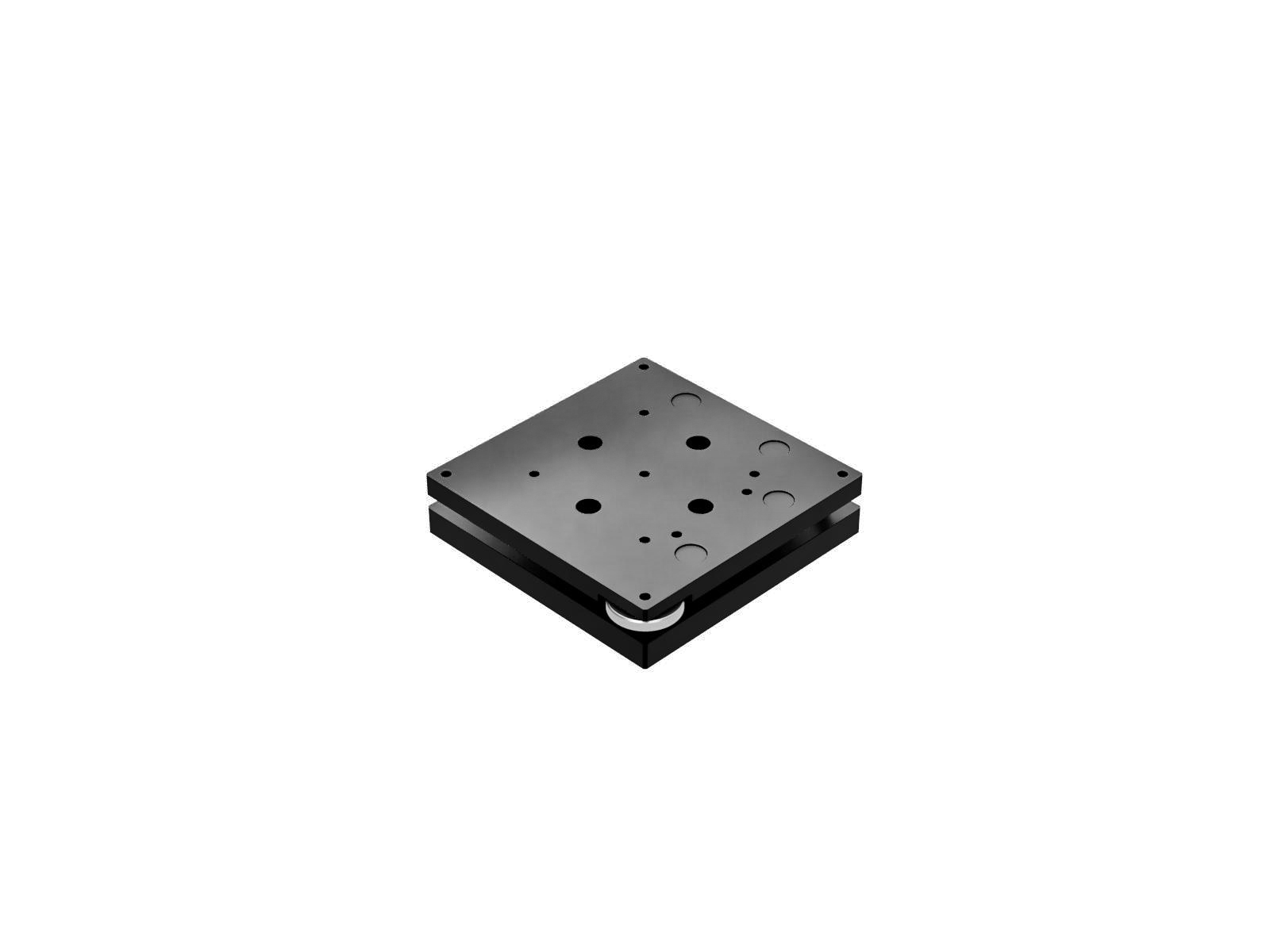 100X100mm, 2-osiowa platforma kinematyczna, Aluminium, Regulacja pokrętłem krawędziowym, +/-2 stopnie, Gwinty M4 — zdjęcie produktu, nr katalogowy AIS-100B