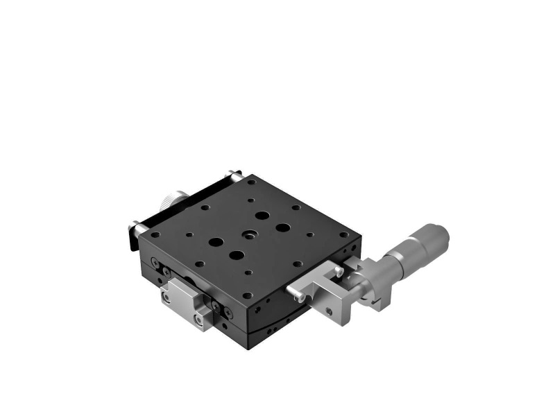 Goniometr 60X60 mm, łożyska EXC, 1 oś, +/-3.5, wysokość osi 85 mm, mikrometr, gwint M4 — zdjęcie produktu, nr katalogowy GOHT-60A85BMS