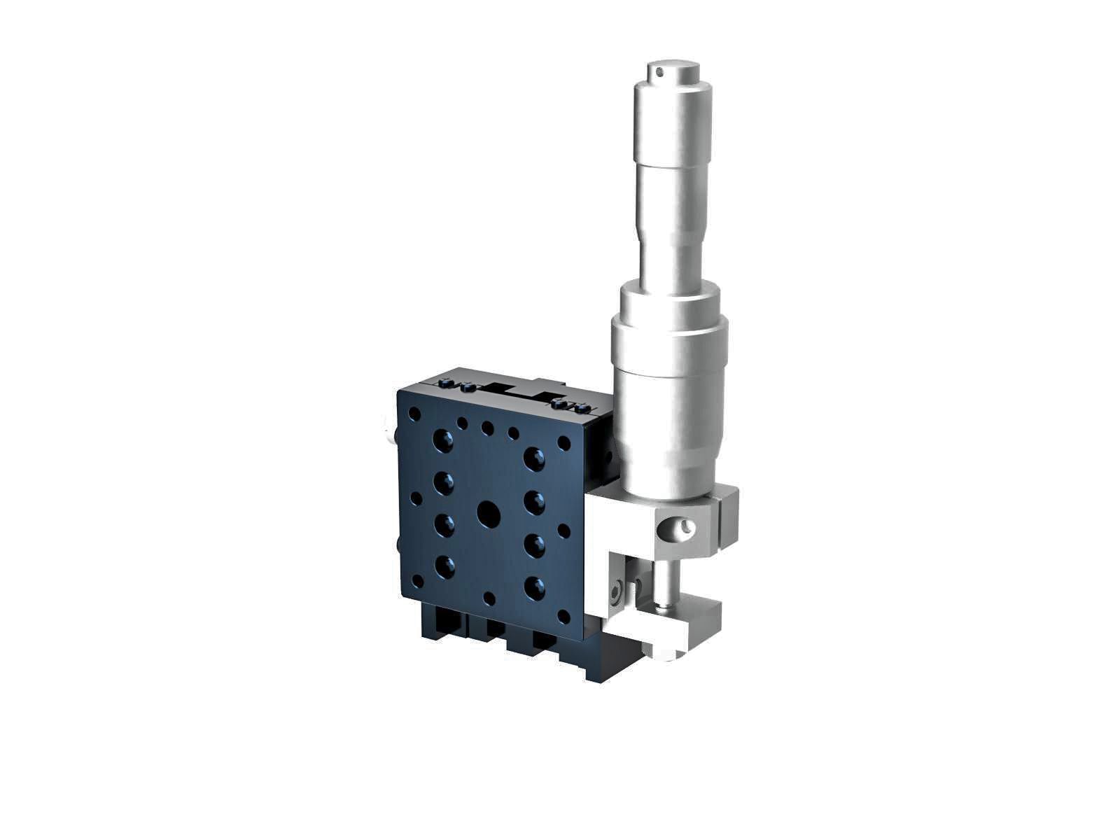 Łożysko krzyżowo-rolkowe 40X40mm, aluminiowe, stolik osi Z, (platforma pionowa/baza pozioma) boczny mikrometr różnicowy, +/-6.5mm, gwinty 6-32, prawoskrętny — zdjęcie produktu, nr katalogowy TAM-403RLDMUU