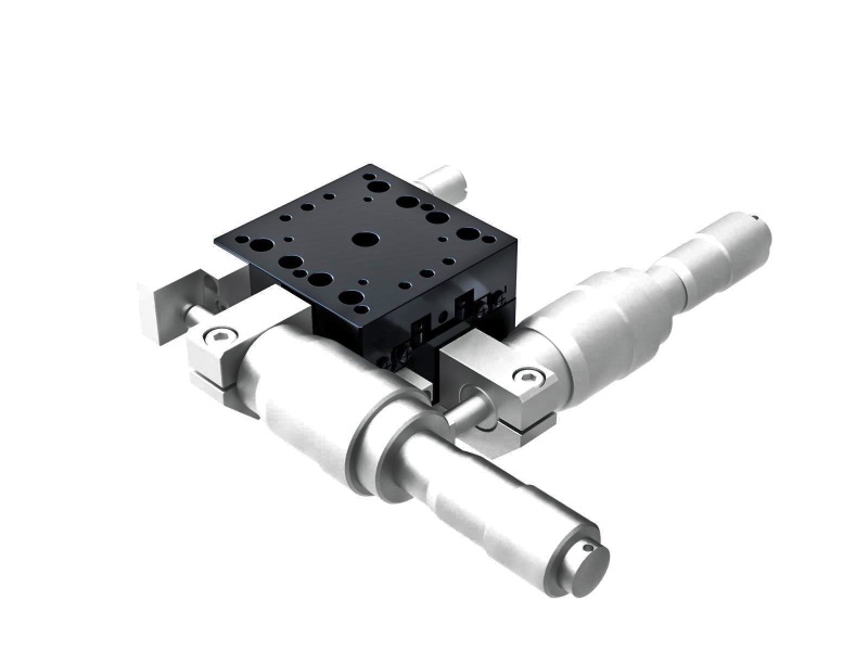 Łożysko krzyżowe 40X40mm, aluminiowe, stolik XY, boczny mikrometr różnicowy, +/-6.5mm, gwinty M3 — zdjęcie produktu, nr katalogowy TAM-402SDM