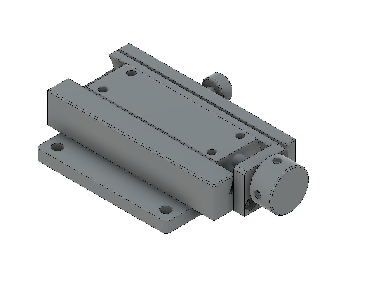 Prowadnica jaskółczy ogon 18X60mm, mosiężne, stolik osi X, śruba prowadząca centralna, +/-7.5mm, gwinty M4 — zdjęcie produktu, nr katalogowy TAS-20601R