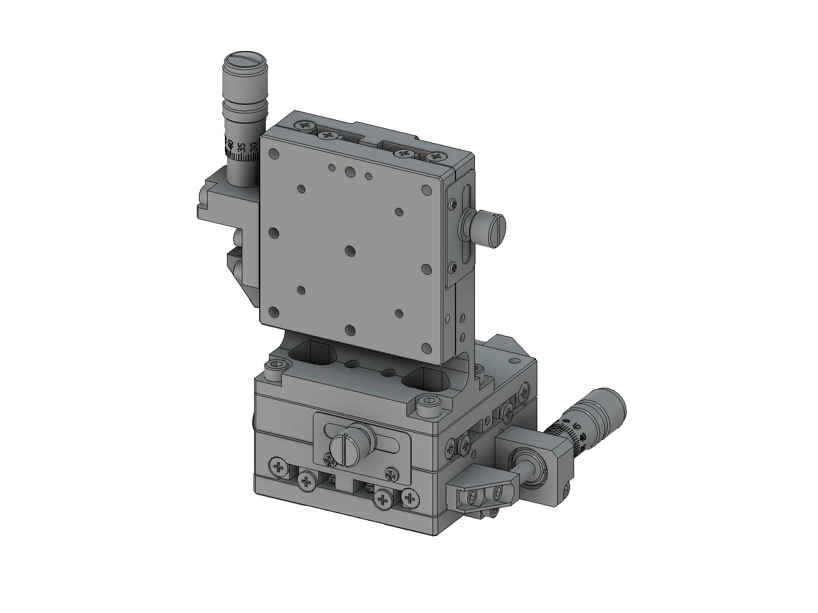 Łożysko EXC 60X60mm, kompatybilne z próżnią, ze stali nierdzewnej, (pionowa platforma) stolik o osi XYZ, mikrometr boczny, +/-6.5mm, gwinty M4 — zdjęcie produktu, nr katalogowy TSDS-605SL