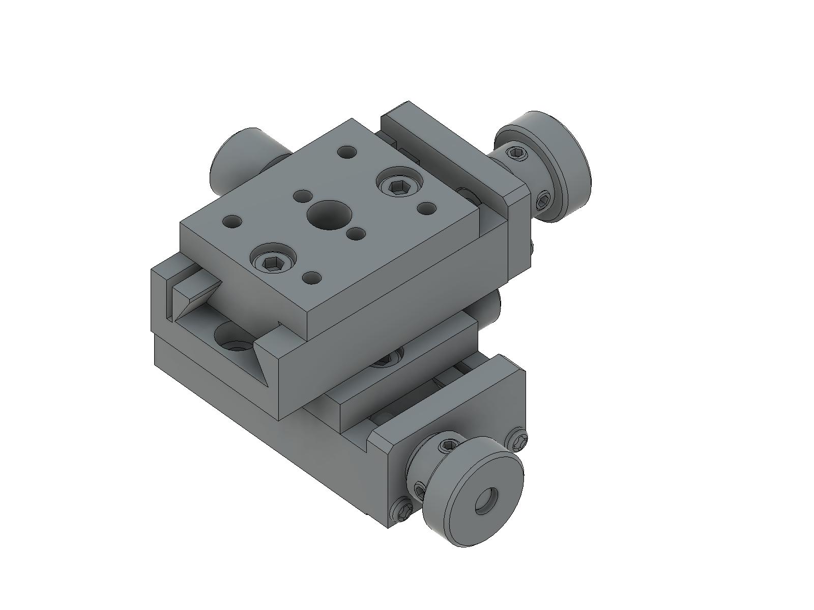 Prowadnica jaskółczy ogon 24X30mm, mosiężne, stolik XY, śruba prowadząca centralna, +/-4mm, gwinty M3 — zdjęcie produktu, nr katalogowy TAS-24302R