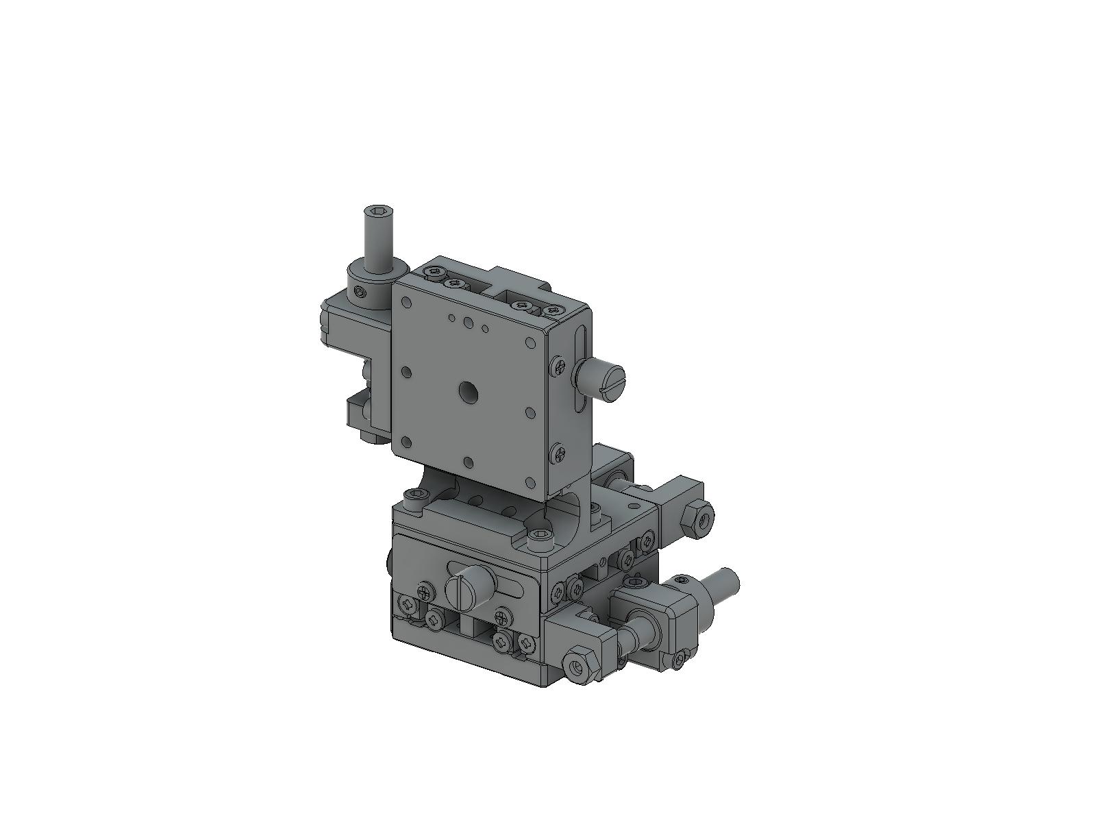 Łożysko EXC 40X40mm, stalowe, stolik osi XYZ, (platforma pionowa) śruba sześciokątna boczna, +/-6.5mm, gwinty 6-32 — zdjęcie produktu, nr katalogowy TSD-405SLFPUU