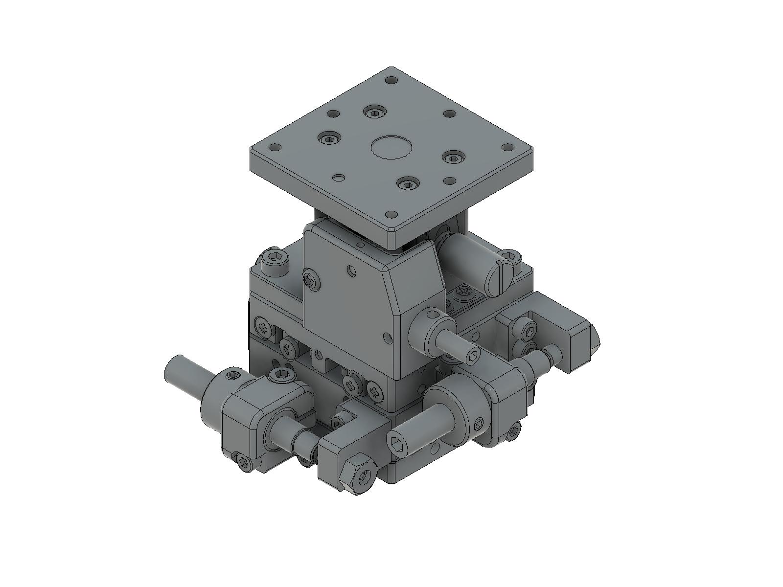 Łożysko EXC 40X40mm, stalowe, stolik XYZ, śruba sześciokątna boczna, +/-6.5/6.5/3.0mm, gwinty M3, prawoskrętna — zdjęcie produktu, nr katalogowy TSD-405SRFP