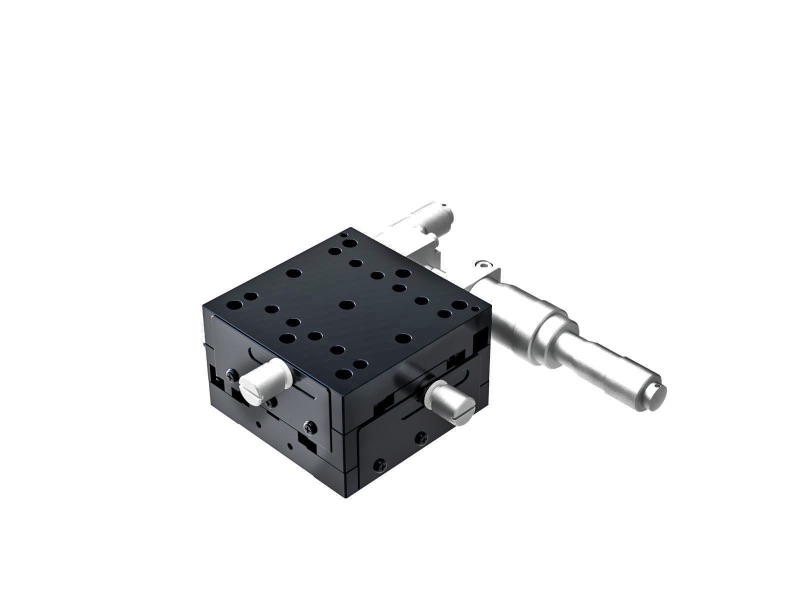 Łożysko krzyżowo-rolkowe 65X65mm, aluminiowe, stolik XY, boczny mikrometr różnicowy, +/-6.5mm, gwinty M6, prawoskrętny — zdjęcie produktu, nr katalogowy TAM-652SRDM-M6