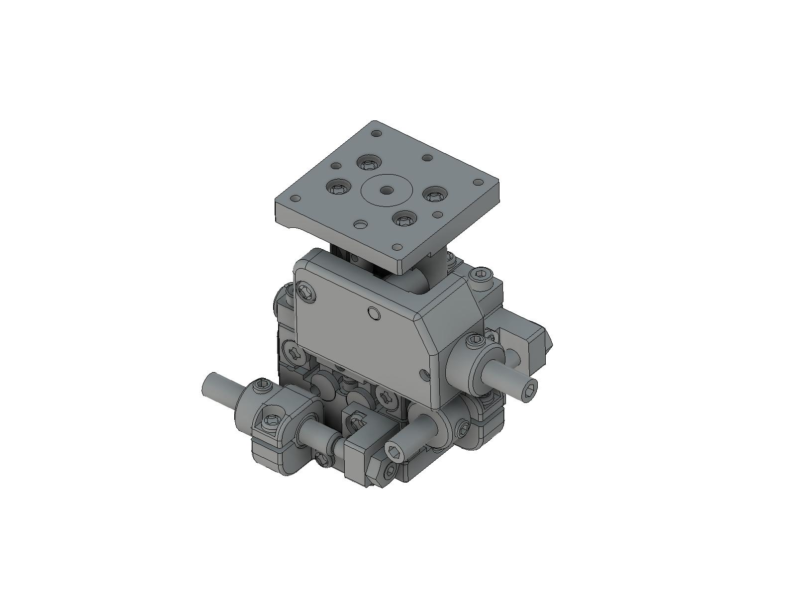 Łożysko EXC 25X25mm, stalowe, stolik XYZ, śruba sześciokątna boczna, +/-3mm, gwinty M2, prawoskrętna — zdjęcie produktu, nr katalogowy TSD-255SRFP