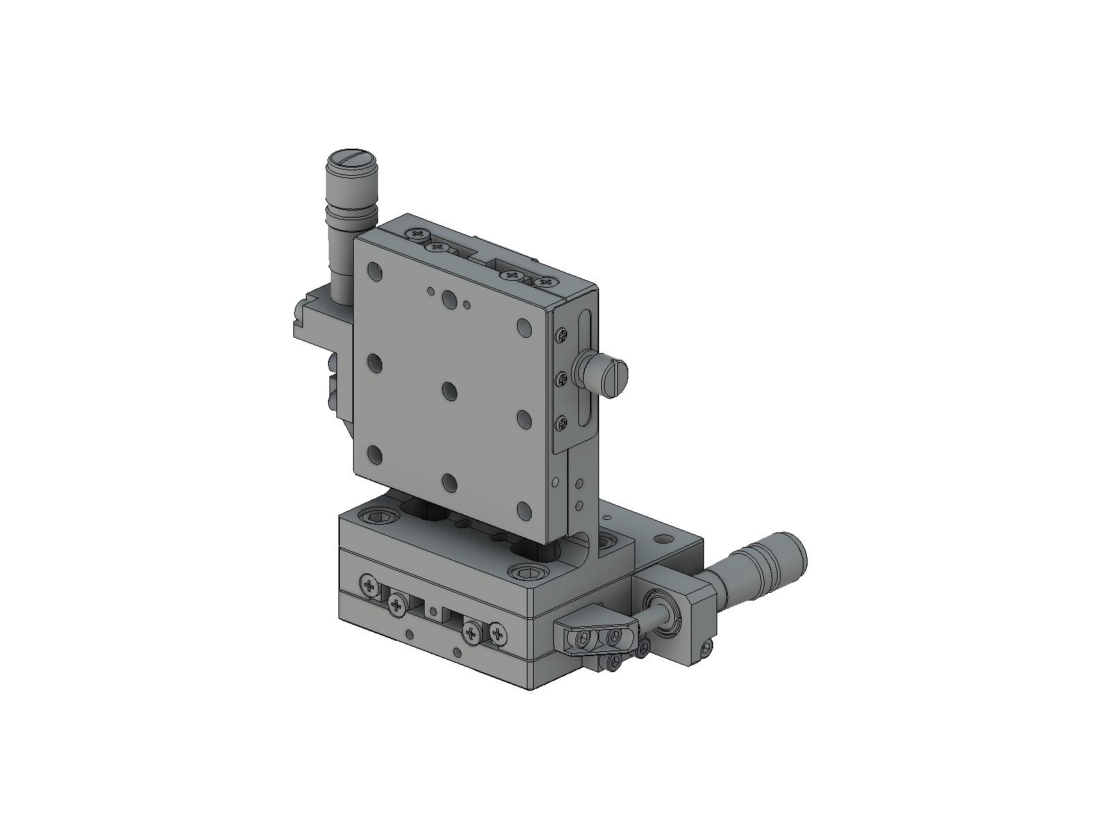 Łożysko EXC 65X65mm, kompatybilne z próżnią, stal nierdzewna, stolik osi XZ (platforma pionowa), mikrometr boczny, +/-6.5mm, gwinty M6 — zdjęcie produktu, nr katalogowy TSDS-654SL-M6