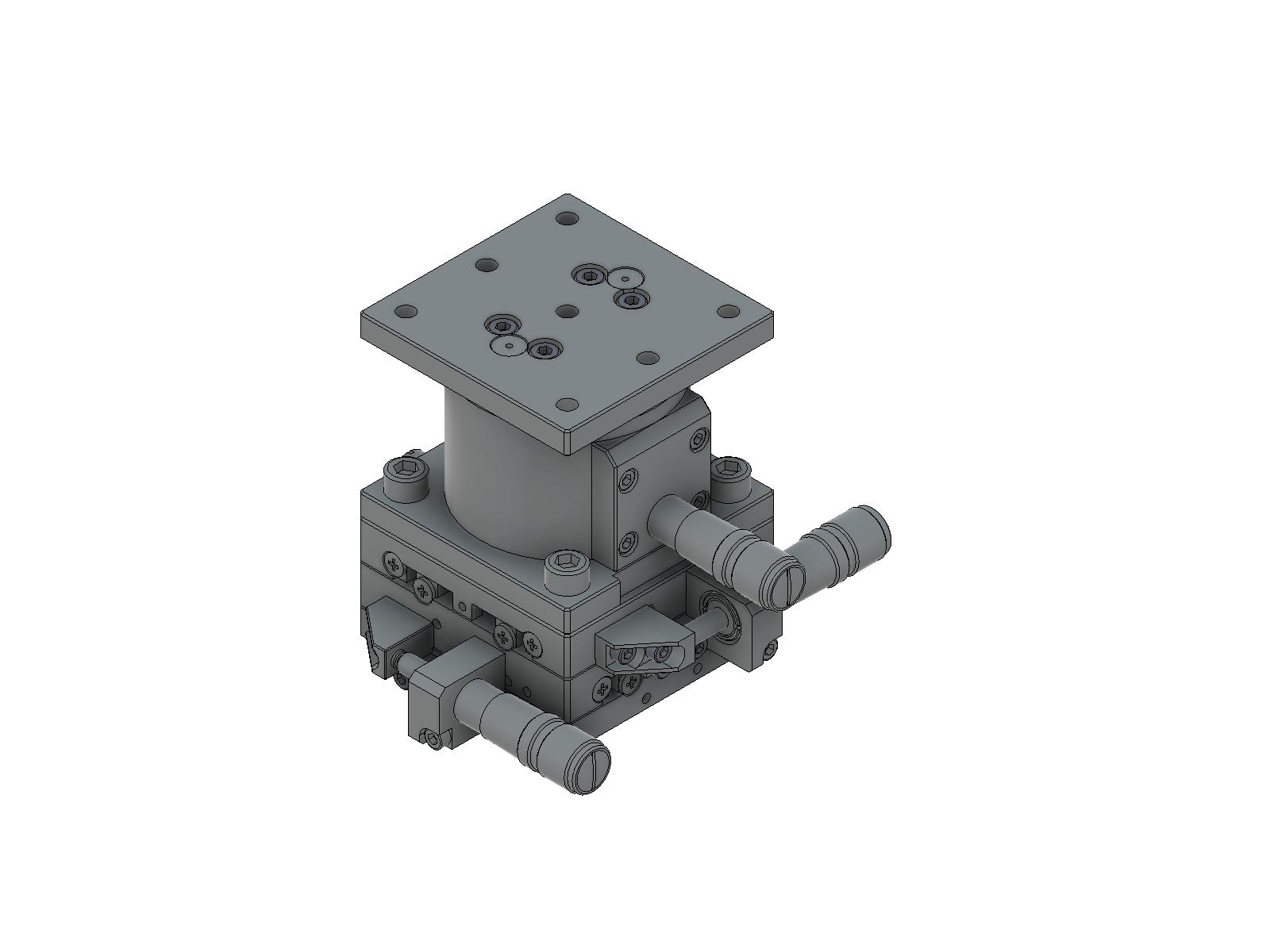 Łożysko EXC 65X65mm, kompatybilne z próżnią, ze stali nierdzewnej, stolik o osi XYZ, mikrometr boczny, +/-6.5/6.5/5.0mm, gwinty M6 — zdjęcie produktu, nr katalogowy TSDS-655S-M6