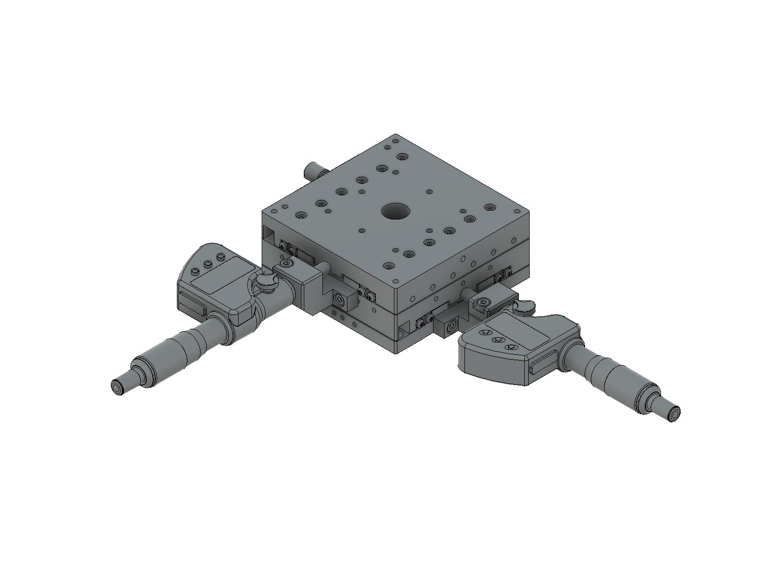 Łożysko krzyżowo-rolkowe 100X100mm, aluminiowe, stolik XY, centralny mikrometr cyfrowy, +/-12.5mm, gwinty M4 — zdjęcie produktu, nr katalogowy TAM-1002CDG