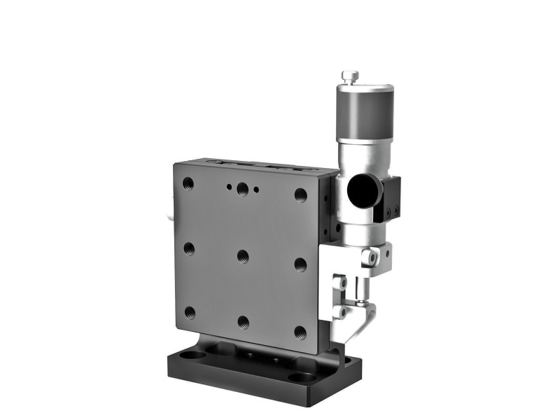 Łożysko EXC 65X65mm, stalowe, stolik Z-osi, (pionowa platforma/horyzontalna baza) boczny mikrometr śrubowy sub-mikronowy, +/-6.5mm, gwint 1/4-20, prawoskrętny — zdjęcie produktu, nr katalogowy TSD-653RLWPUU