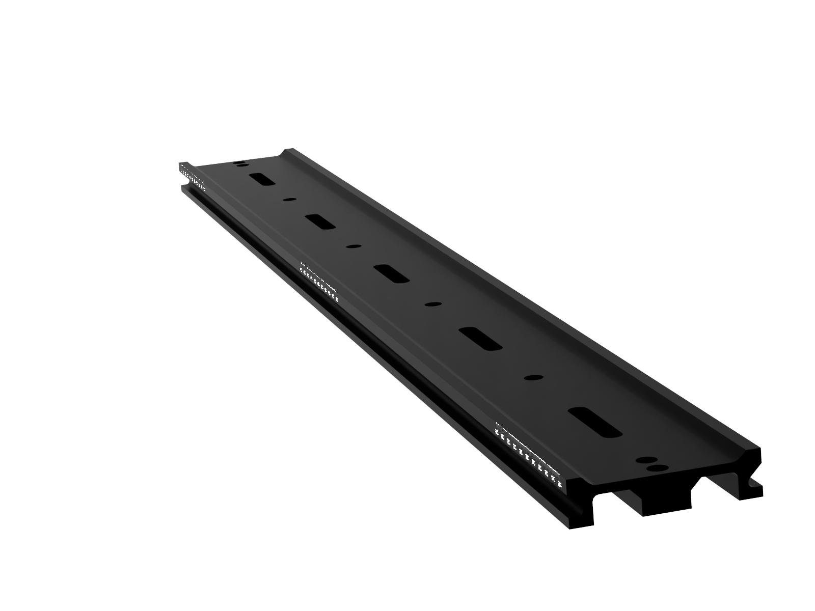 1000mm-długa szyna optyczna z milimetrową skalą, szerokość 100mm, długość slotu M6 x 25mm — zdjęcie produktu, nr katalogowy OBT-1000LH-LMS