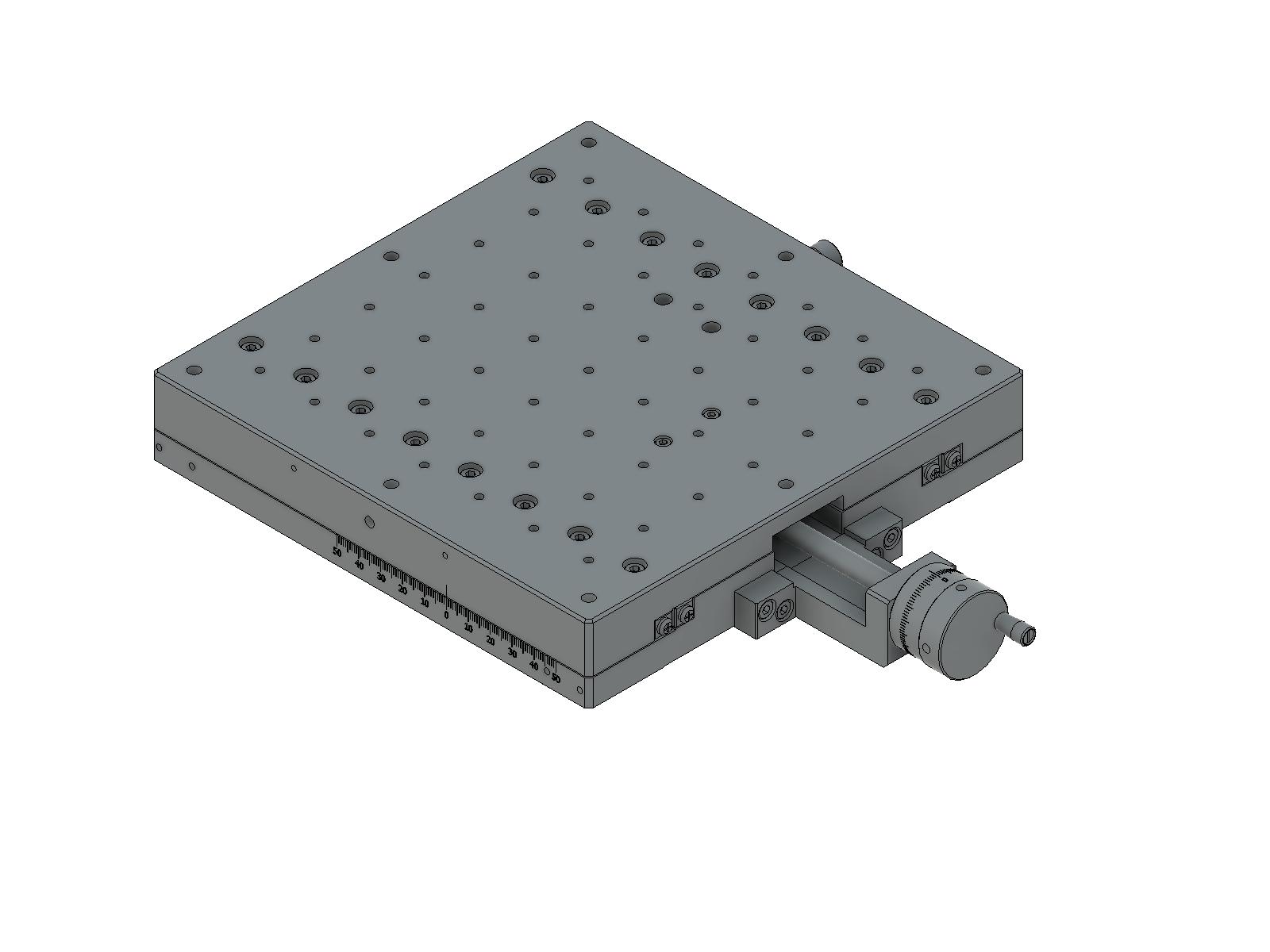 Łożysko krzyżowe 200X200mm, aluminiowe, stolik osi X, śruba prowadząca centralna, +/-50mm, gwinty M4 — zdjęcie produktu, nr katalogowy TAMC-20201