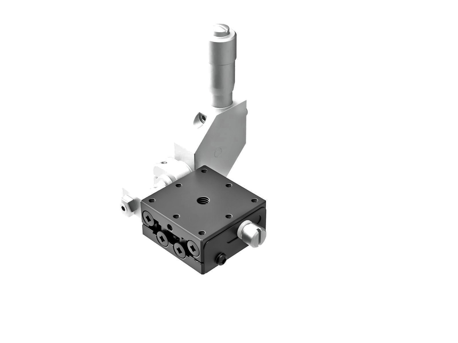 Łożysko EXC 25X25mm, stalowe, stolik osi X, mikrometr boczny 90°, +/-3mm, gwinty M2, prawoskrętny — zdjęcie produktu, nr katalogowy TSD-251SRDL