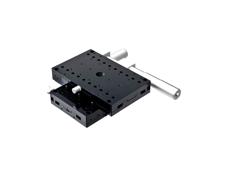 Łożysko krzyżowo-rolkowe 100X160mm, aluminiowe, stolik XY, mikrometr boczny, +/-25mm, gwinty M4, prawoskrętne — zdjęcie produktu, nr katalogowy TAM-10162SR