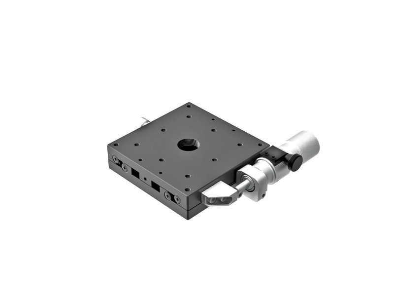 Łożysko EXC 80X80mm, stalowe, stolik osi X, mikrometr boczny z podmikronowym śrubą, +/-6.5mm, gwinty M4 — zdjęcie produktu, nr katalogowy TSD-801SWP