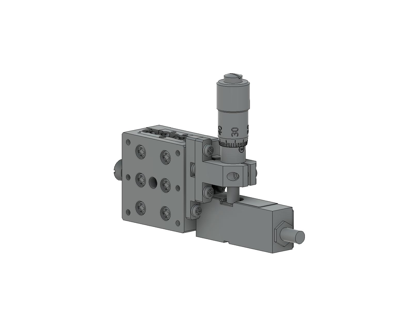 Stolik Z z asystą piezo, 25X25mm, (pionowa platforma/baza), lewoskrętny regulator +/-3mm, gwinty M2 — zdjęcie produktu, nr katalogowy TADC-251SZPA