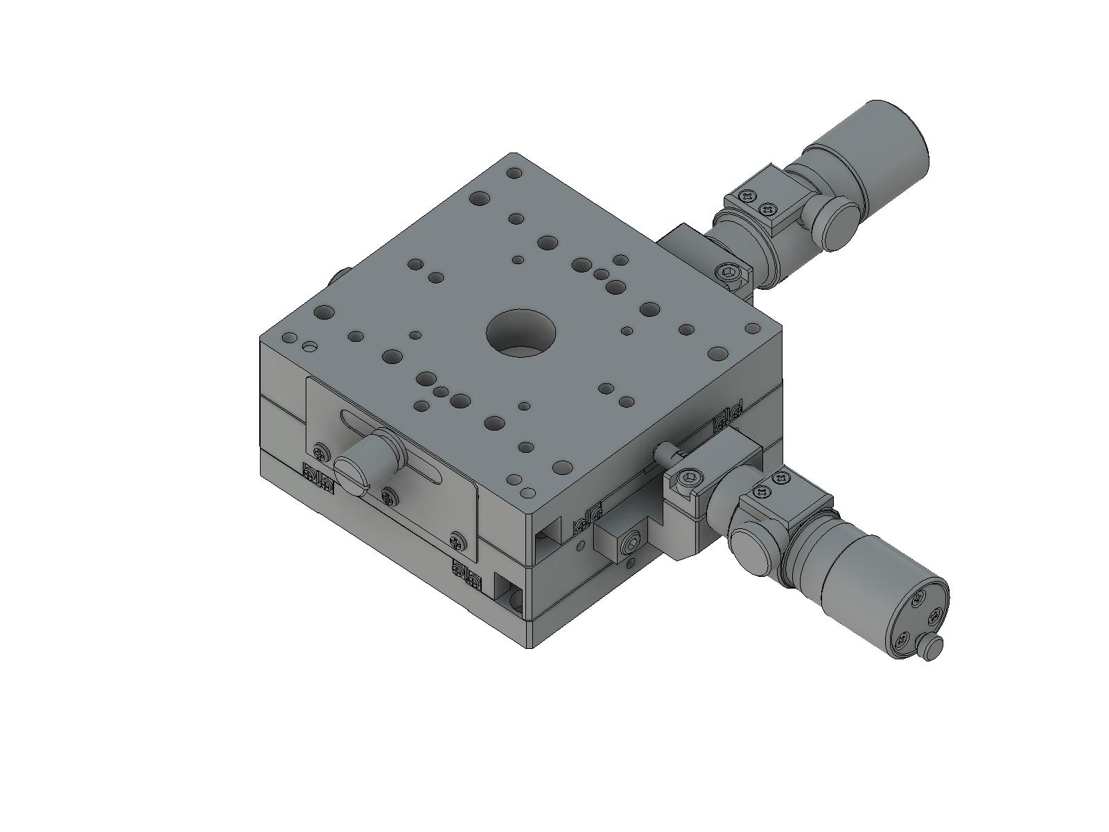 Łożysko krzyżowo-rolkowe 80X80mm, aluminiowe, stolik XY, centralny mikrometr śrubowy submikronowy, +/-7.5mm, gwinty M4 — zdjęcie produktu, nr katalogowy TAM-802CWP