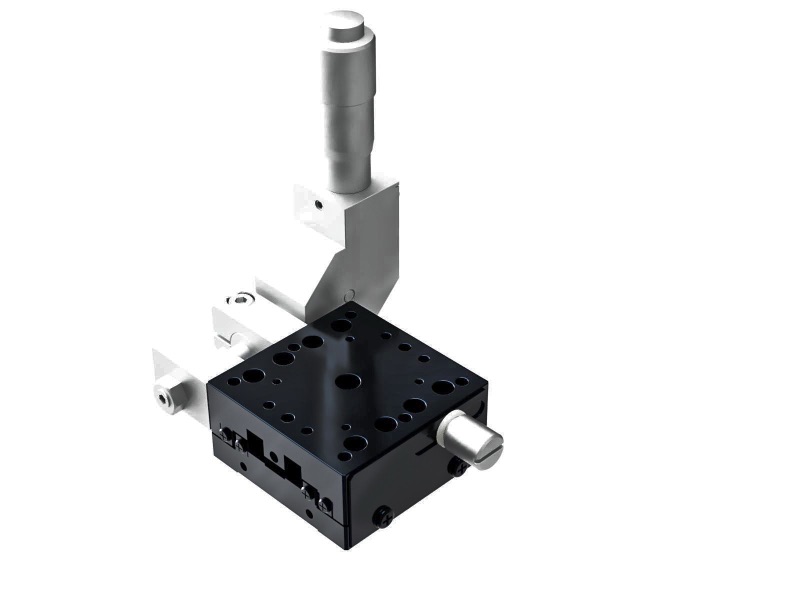 Łożysko krzyżowe 40X40mm, aluminiowe, stolik osi X, mikrometr boczny 90°, +/-6.5mm, gwinty 6-32, prawoskrętny — zdjęcie produktu, nr katalogowy TAM-401SRDLUU