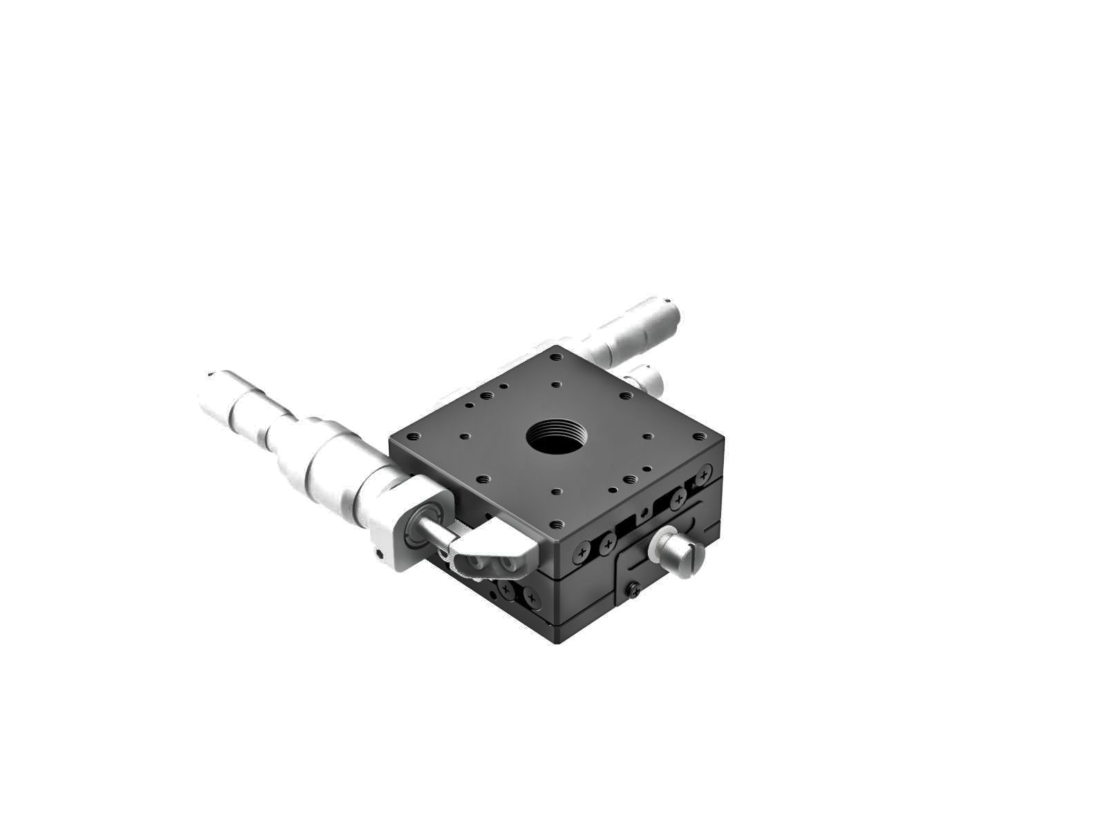 Łożysko EXC 60X60mm, stalowe, stolik XY, mikrometr boczny różnicowy, +/-6.5mm, gwinty M4, prawoskrętny — zdjęcie produktu, nr katalogowy TSD-602SRDM
