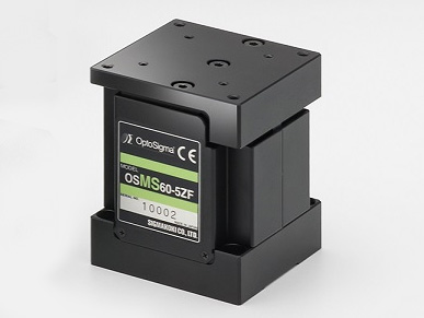 Zmotoryzowany stalowy stolik liniowy, pionowa płaska oś, rozmiar 60mm, skok 5mm — zdjęcie produktu, nr katalogowy OSMS60-5ZF