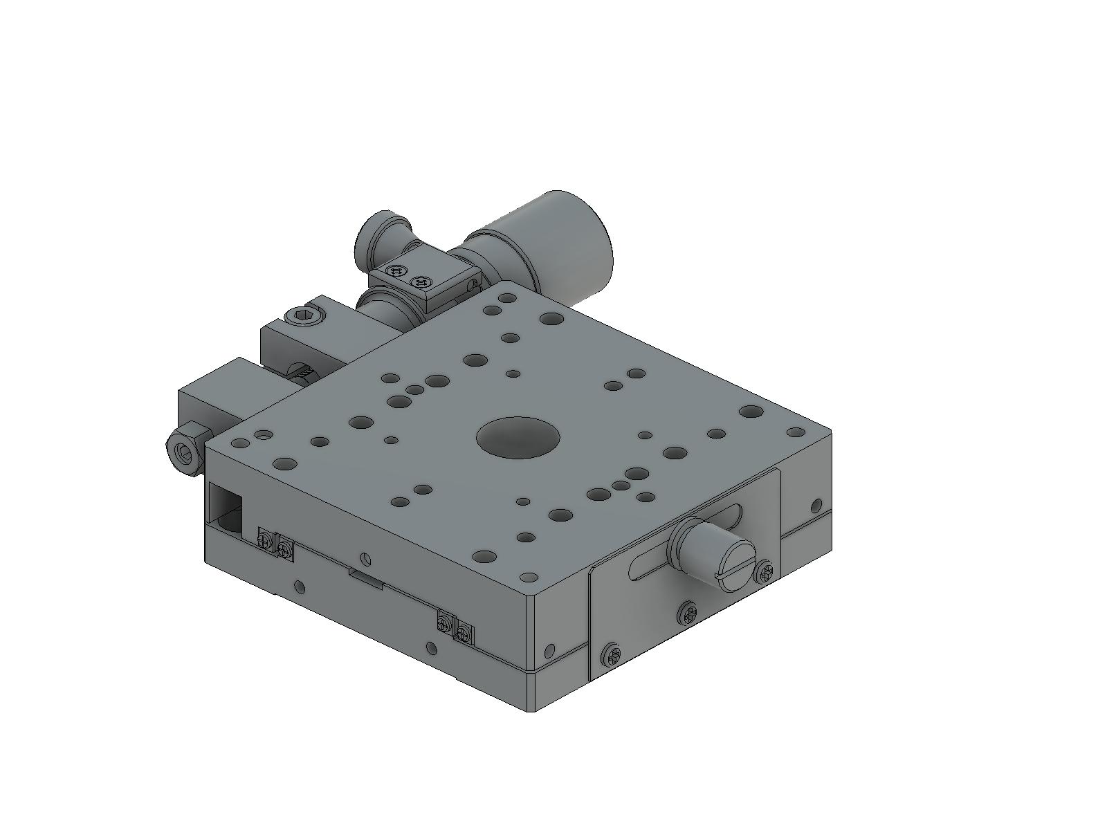 Łożysko krzyżowo-rolkowe 80X80mm, aluminiowe, stolik osi X, boczny mikrometr śrubowy sub-mikronowy, +/-7.5mm, gwinty M4, prawoskrętne — zdjęcie produktu, nr katalogowy TAM-801SRWP