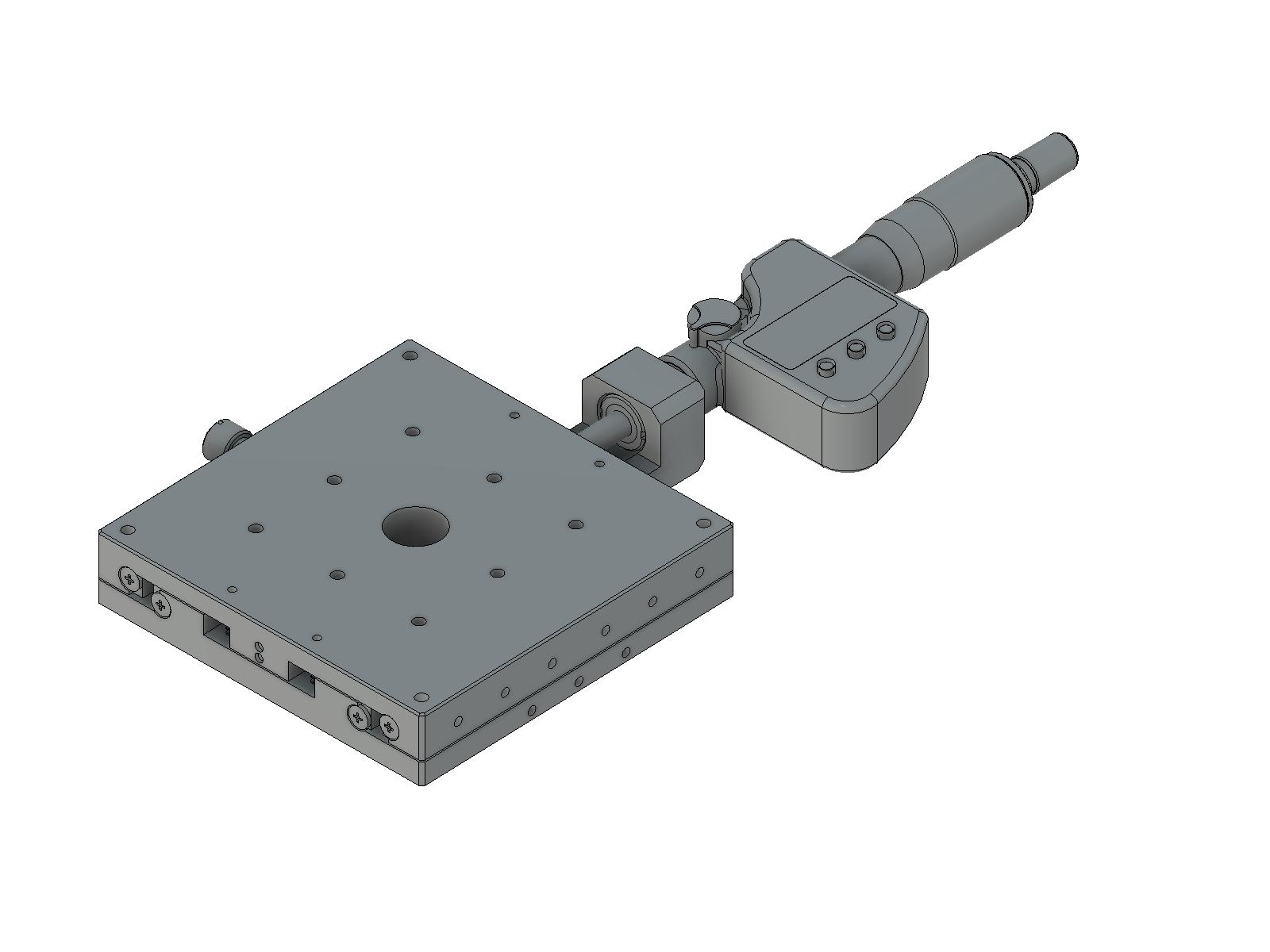 Łożysko krzyżowo-rolkowe 100X100mm, aluminiowe, stolik osi X, centralny mikrometr cyfrowy, +/-12.5mm, gwinty M4 — zdjęcie produktu, nr katalogowy TAM-1001CDG