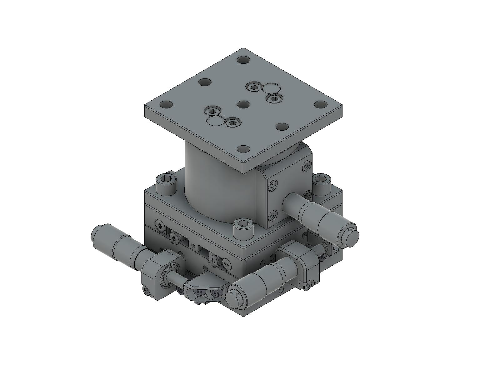 Łożysko EXC 65X65mm, stalowe, stolik XYZ, mikrometr boczny, +/-6.5/6.5/5.0mm, gwinty M6, prawoskrętny — zdjęcie produktu, nr katalogowy TSD-655SR-M6