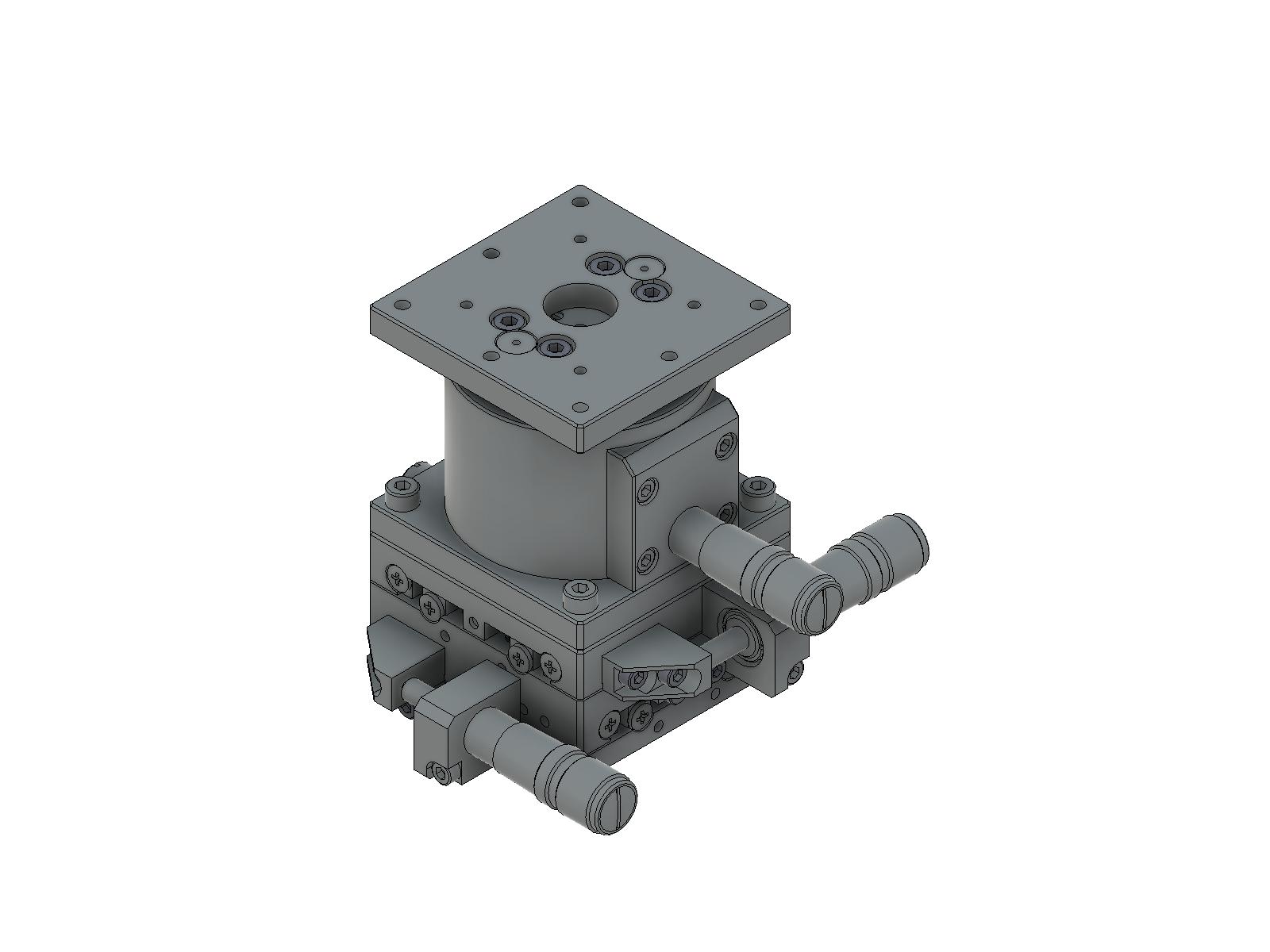 Łożysko EXC 60X60mm, kompatybilne z próżnią, ze stali nierdzewnej, stolik o osi XYZ, mikrometr boczny, +/-6.5/6.5/5.0mm, gwinty M4 — zdjęcie produktu, nr katalogowy TSDS-605S