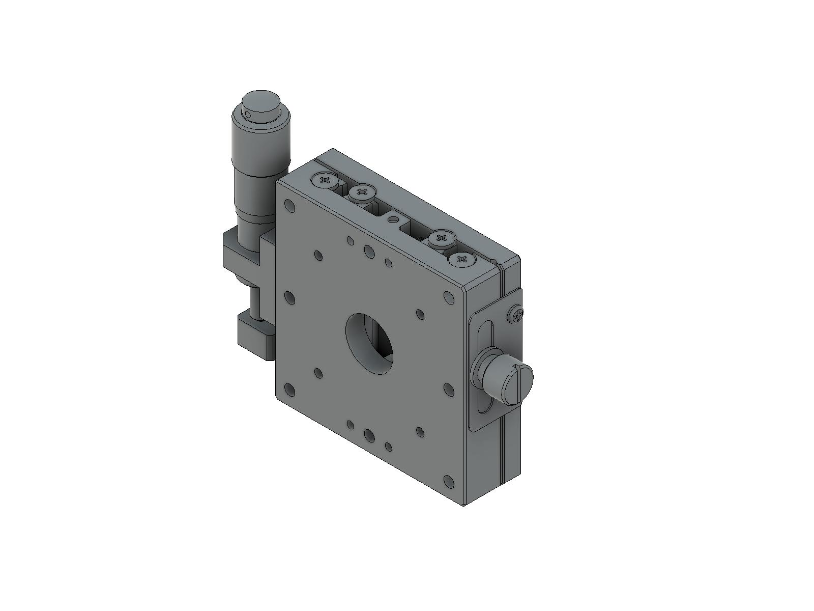 Łożysko EXC 60X60mm, stalowe, stolik osi Z, (platforma pionowa/baza) centralny mikrometr, +/-6.5mm, gwinty M4, prawoskrętne — zdjęcie produktu, nr katalogowy TSD-601SRZ