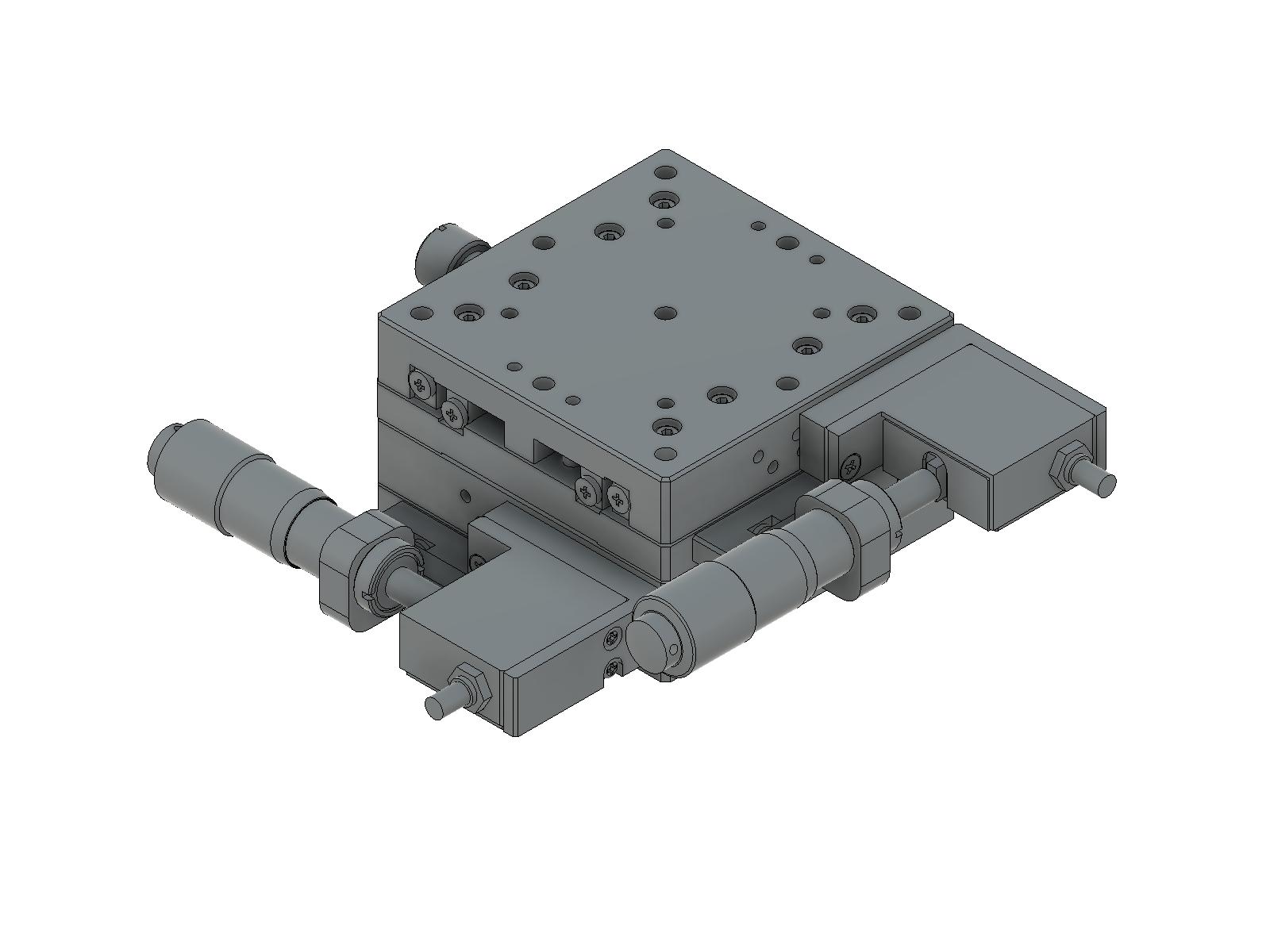 Stolik XY z asystencją piezoelektryczną 60X60mm, prawoskrętny regulator, +/-6.5mm, gwinty M4 — zdjęcie produktu, nr katalogowy TADC-602WSRPA