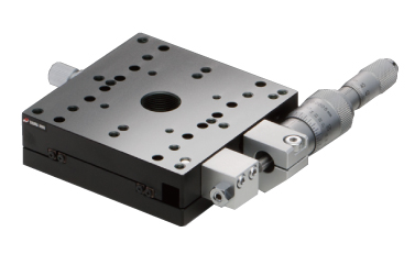 Łożysko krzyżowo-rolkowe 80X80mm, aluminiowe, stolik osi X, boczny mikrometr różnicowy, +/-7.5mm, gwinty M4 — zdjęcie produktu, nr katalogowy TAM-801SDM