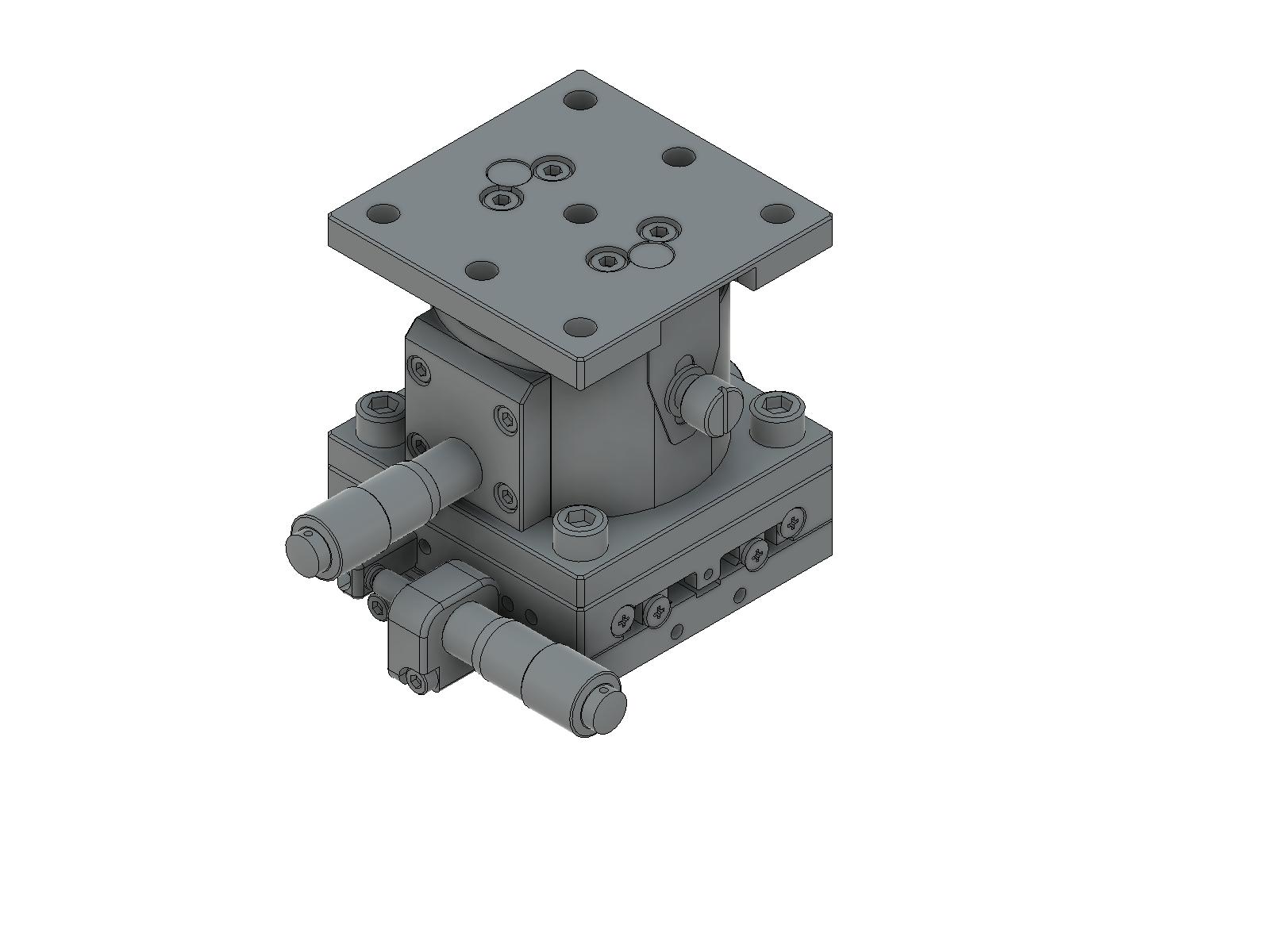 Łożysko EXC 65X65mm, stalowe, stolik osi XZ, boczny mikrometr, +/-6.5/5.0mm, gwinty 1/4-20 — zdjęcie produktu, nr katalogowy TSD-654SUU