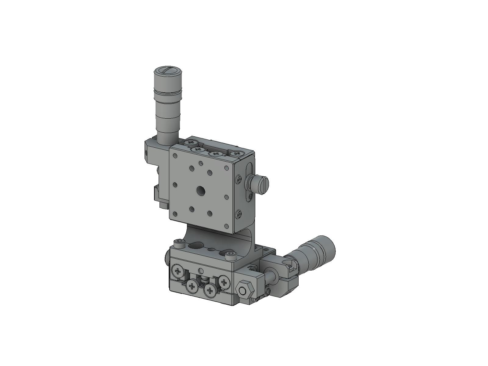 Łożysko EXC 25X25mm, kompatybilne z próżnią, stal nierdzewna, stolik osi XZ (platforma pionowa), mikrometr boczny, +/-3mm, gwinty M2 — zdjęcie produktu, nr katalogowy TSDS-254SL