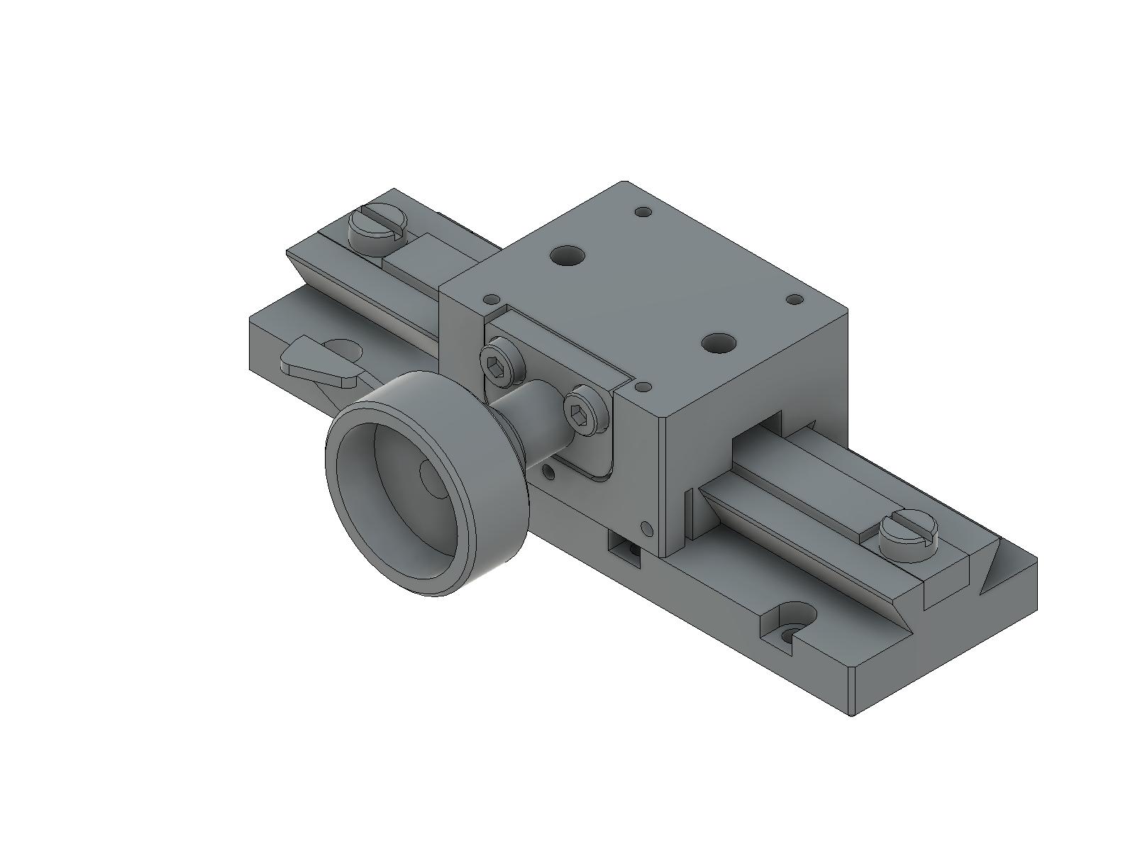 Prowadnica jaskółczy ogon 25X30mm, mosiężne, stolik osi X, napęd zębatkowy, +/-25mm, gwinty M2 — zdjęcie produktu, nr katalogowy TAR-25801