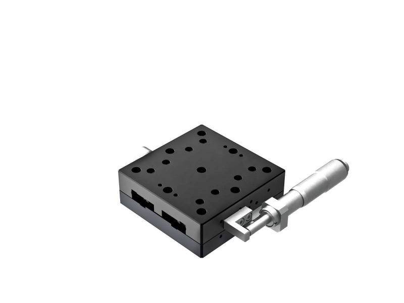 Łożysko kulkowe 65X65mm, aluminiowe, stolik osi X, mikrometr boczny, +/-12.5mm, gwinty M6 — zdjęcie produktu, nr katalogowy TADC-651S25-M6
