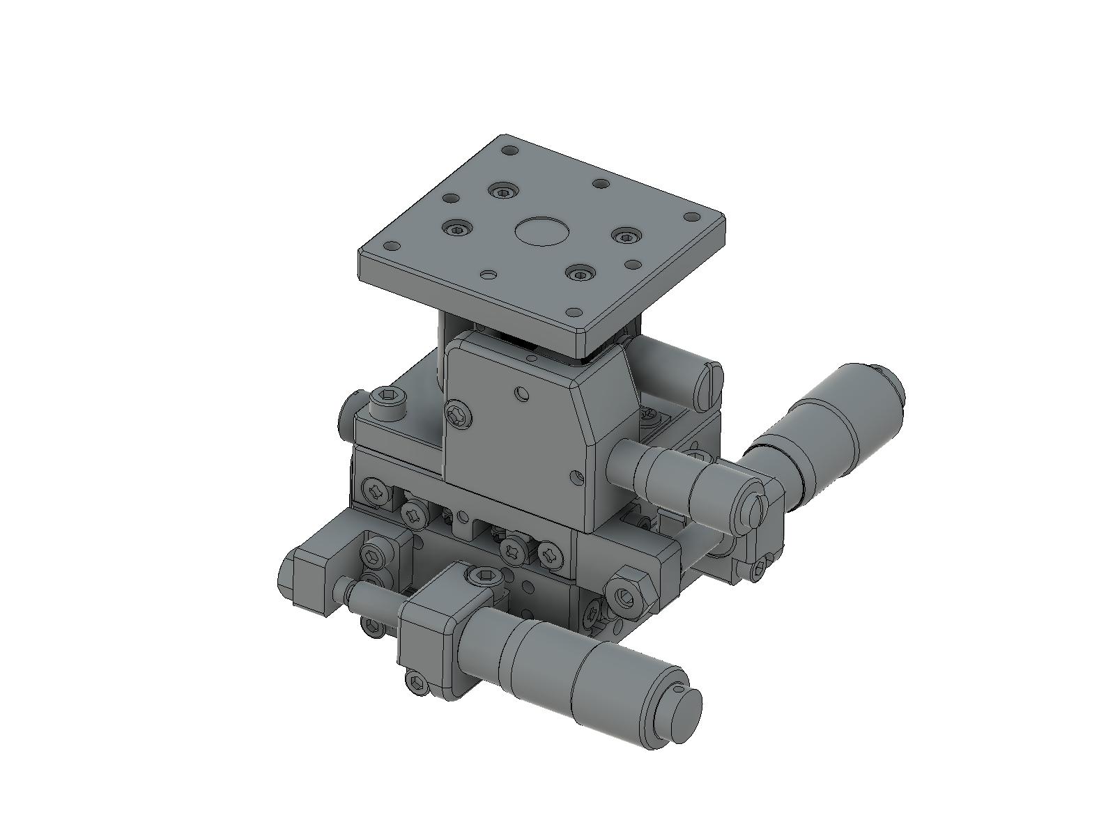 Łożysko EXC 40X40mm, stalowe, stolik XYZ, mikrometr boczny, +/-6.5/6.5/3.0mm, gwinty 6-32 — zdjęcie produktu, nr katalogowy TSD-405SUU