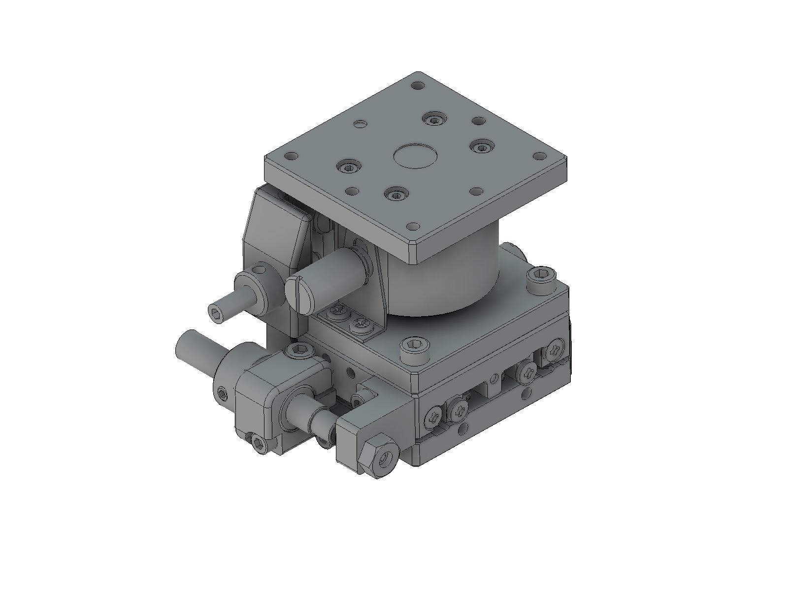 Łożysko EXC 40X40mm, stalowe, stolik osi XZ, boczna śruba sześciokątna, +/-6.5/3.0mm, gwinty 6-32, prawoskrętne — zdjęcie produktu, nr katalogowy TSD-404SRFPUU