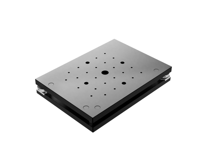 160X220mm, 2-osiowa kinematyczna platforma nachylająca, aluminium, regulacja pokrętłem krawędziowym, +/-0.7 stopnia, +/-0.6 stopnia, gwinty M4 — zdjęcie produktu, nr katalogowy AIS-1622B