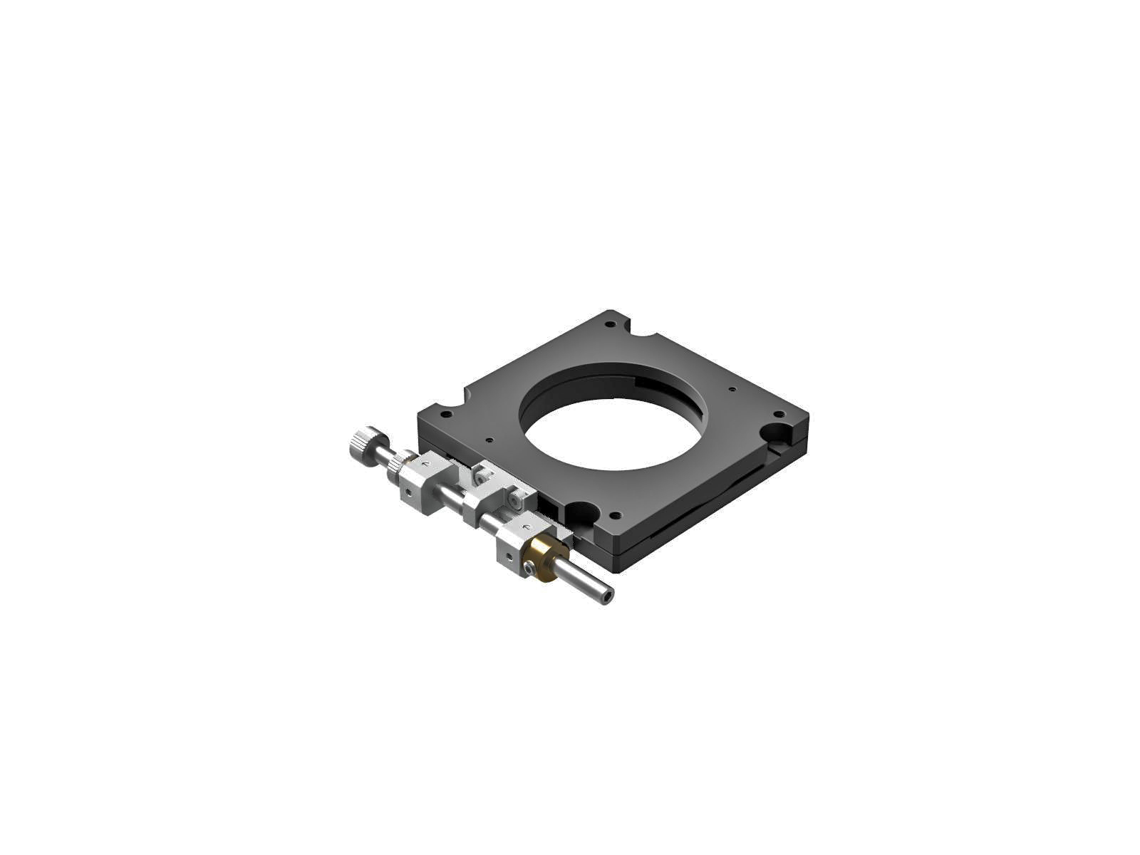 Stolik obrotowy z łożyskiem EXC, stalowy, kwadrat 60x60mm, precyzyjna regulacja +/-10°, napęd śrubowy sześciokątny, gwinty M4 — zdjęcie produktu, nr katalogowy KSPT-606MHFP