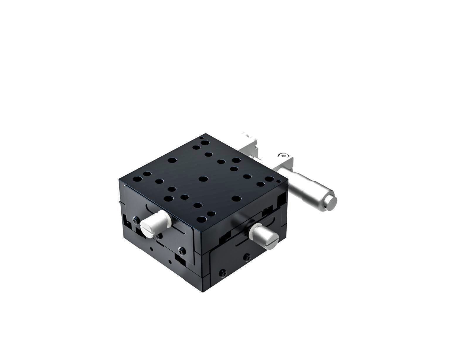 Łożysko krzyżowo-rolkowe 65X65mm, aluminiowe, stolik XY, boczny mikrometr, +/-6.5mm, gwinty 1/4-20, prawoskrętny — zdjęcie produktu, nr katalogowy TAM-652SRUU