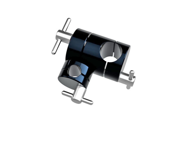 Uchwyty krzyżowe o zmiennym kącie do łączenia słupków 20mm z słupkami 12mm — zdjęcie produktu, nr katalogowy CRHN-20-12