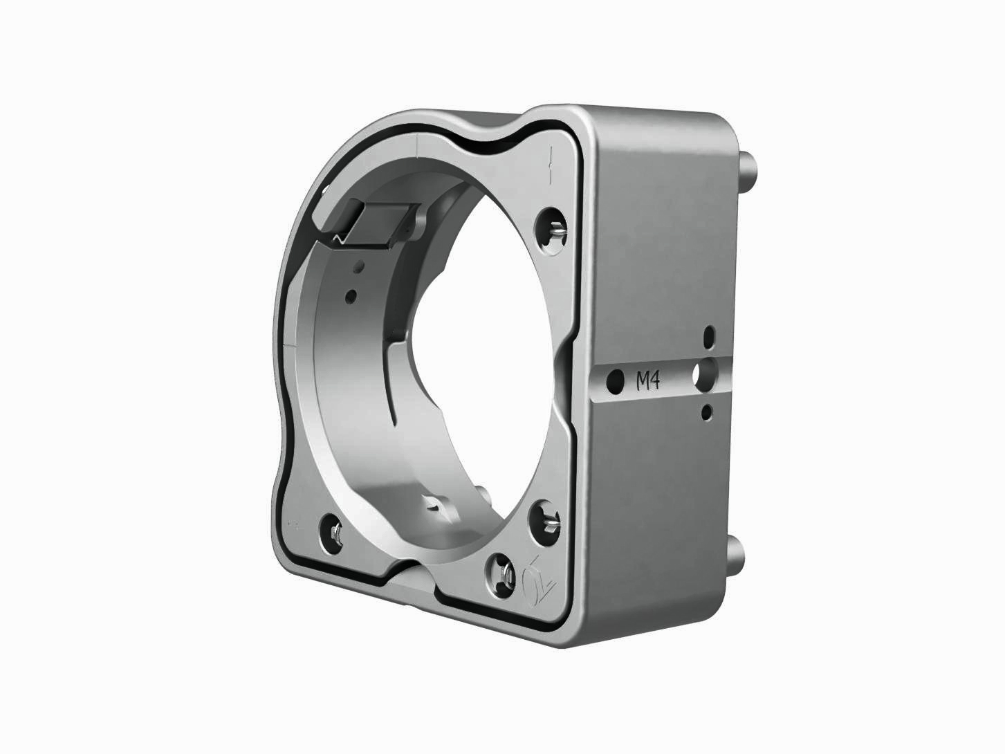 Uchwyt lustrzany 50.8-mm, stal nierdzewna, o wysokiej stabilności, załadunek od przodu, 3 regulatory sześciokątne — zdjęcie produktu, nr katalogowy MHX-50.8F