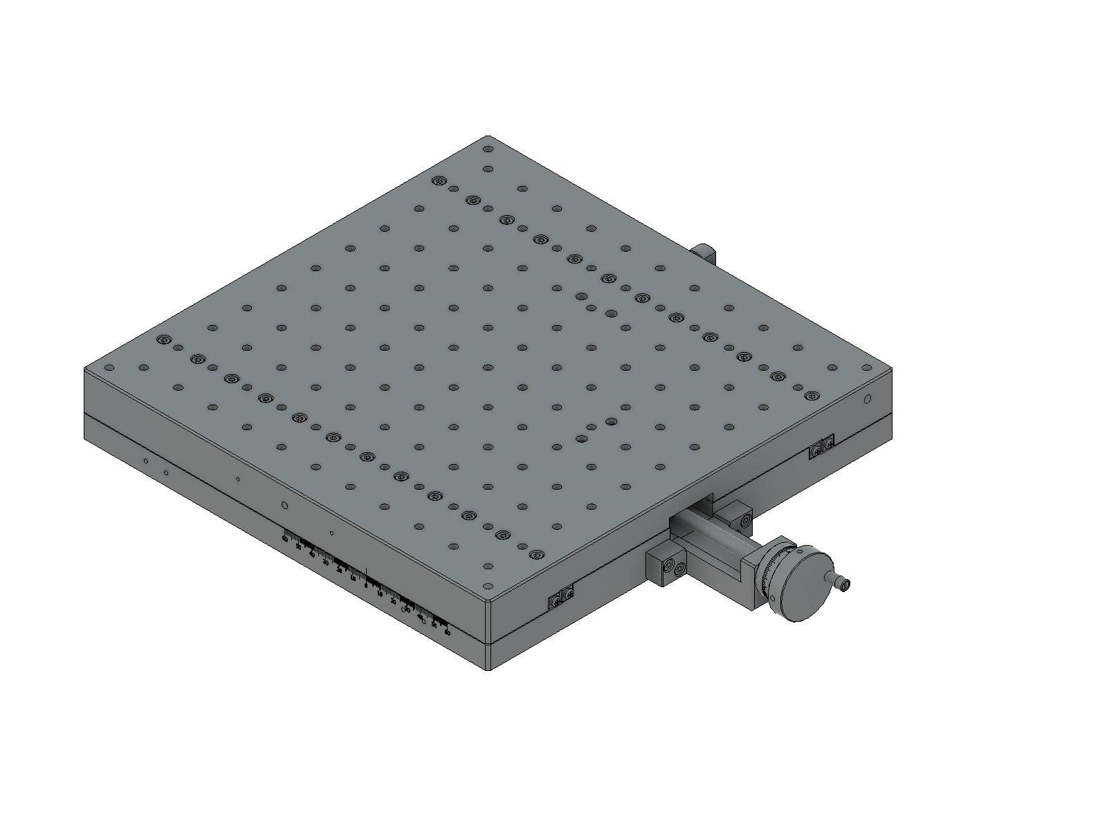 Łożysko krzyżowe 300X300mm, aluminiowe, stolik osi X, śruba prowadząca centralna, +/-60mm, gwinty 1/4-20 — zdjęcie produktu, nr katalogowy TAMC-30301UU