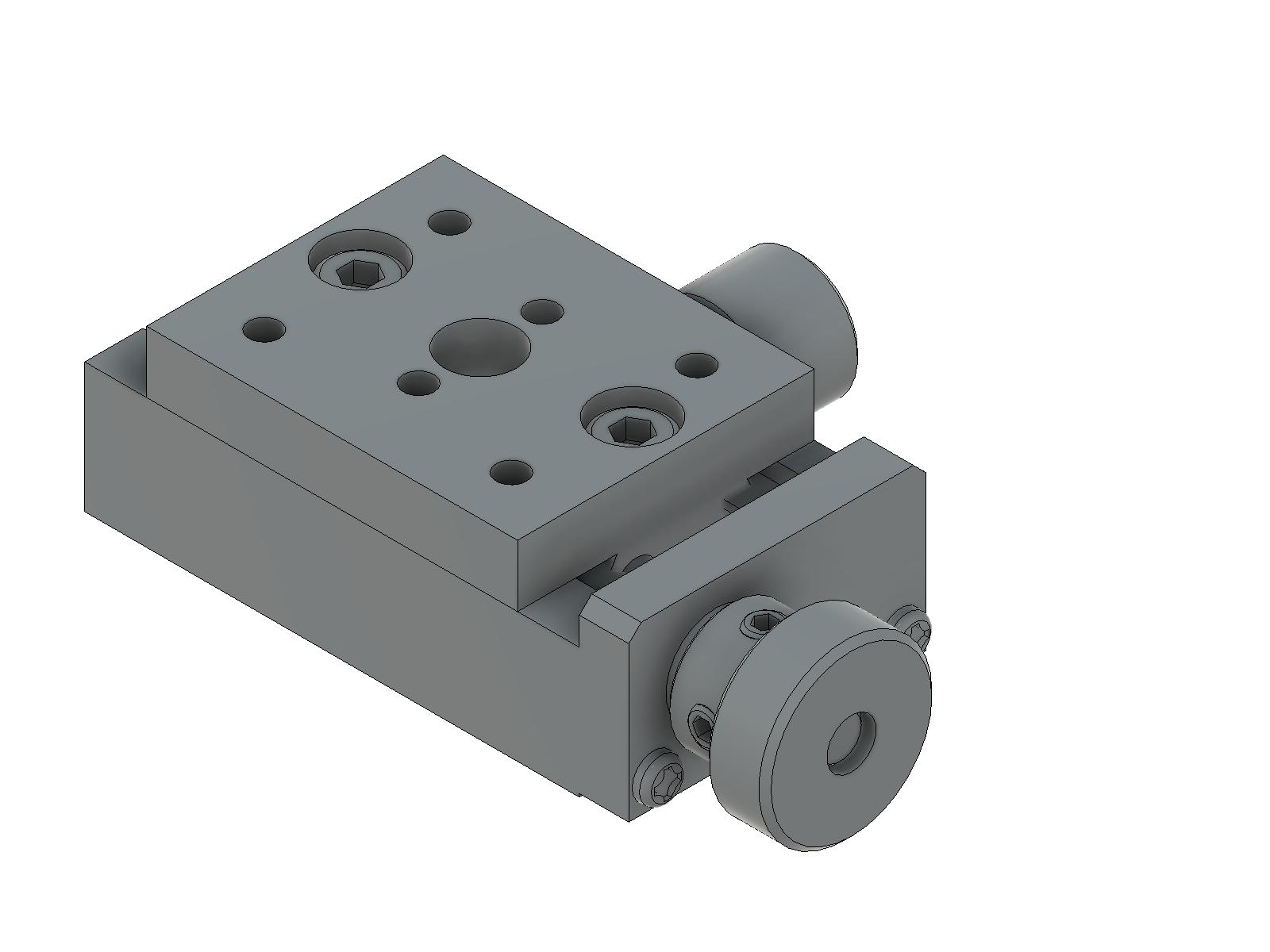 Prowadnica jaskółczy ogon 24X30mm, mosiężne, stolik osi X, śruba prowadząca centralna, +/-4mm, gwinty M3 — zdjęcie produktu, nr katalogowy TAS-24301R